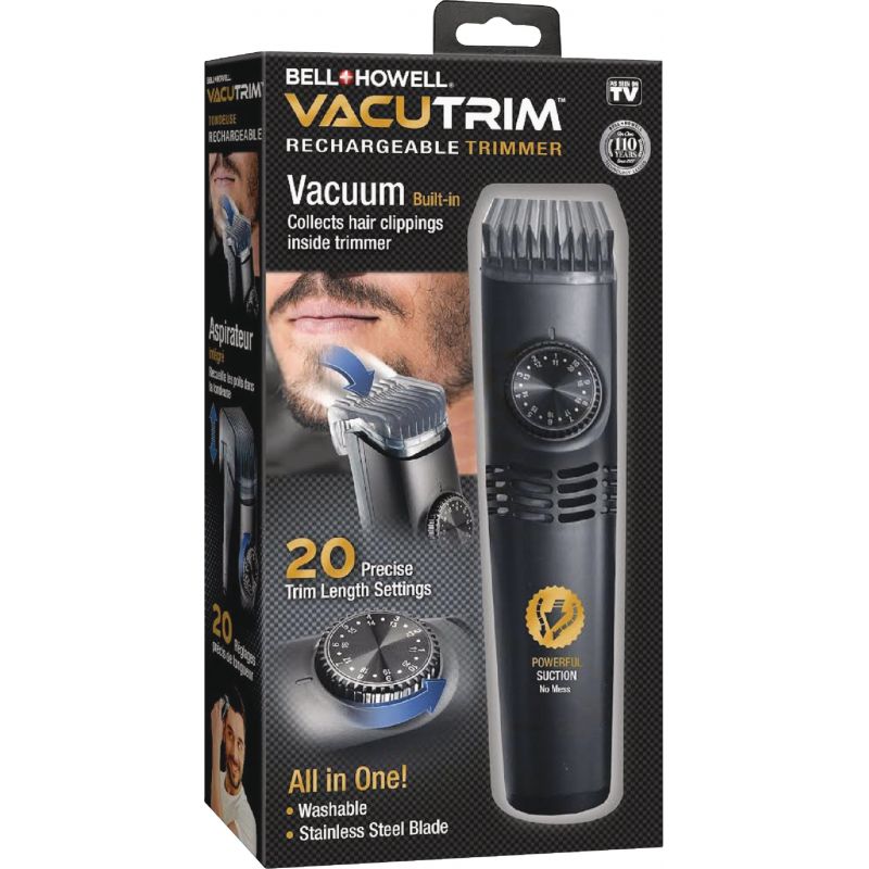 Bell+Howell VacuTrim Rechargeable Trimmer Black