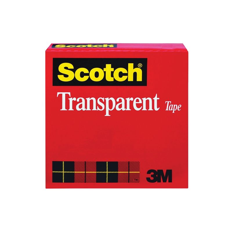 Scotch 600 Packaging Tape, 2592 in L, 1/2 in W, UPVC Backing, Clear Clear