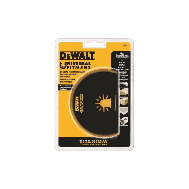 DeWALT DWA4211 Oscillating Blade, 4 in, Titanium 4 In, Black
