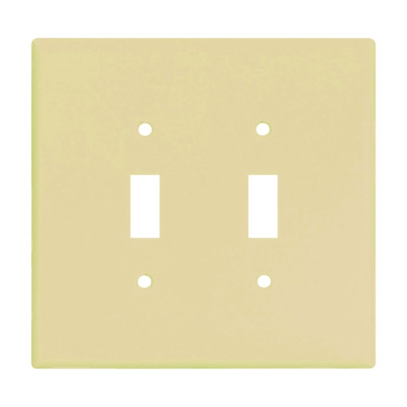 Eaton Wiring Devices 2149V-BOX Wallplate, 5-1/4 in L, 5.31 in W, 2 -Gang, Thermoset, Ivory Ivory