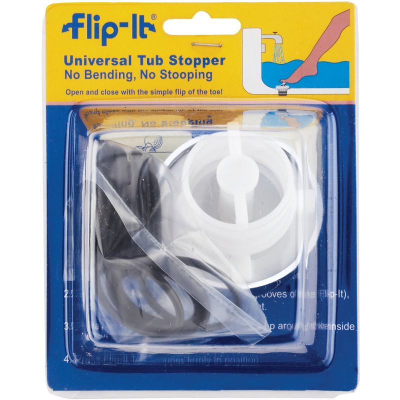 PPP Flip-it Fit All Bathtub Drain Stopper Assorted O Rings