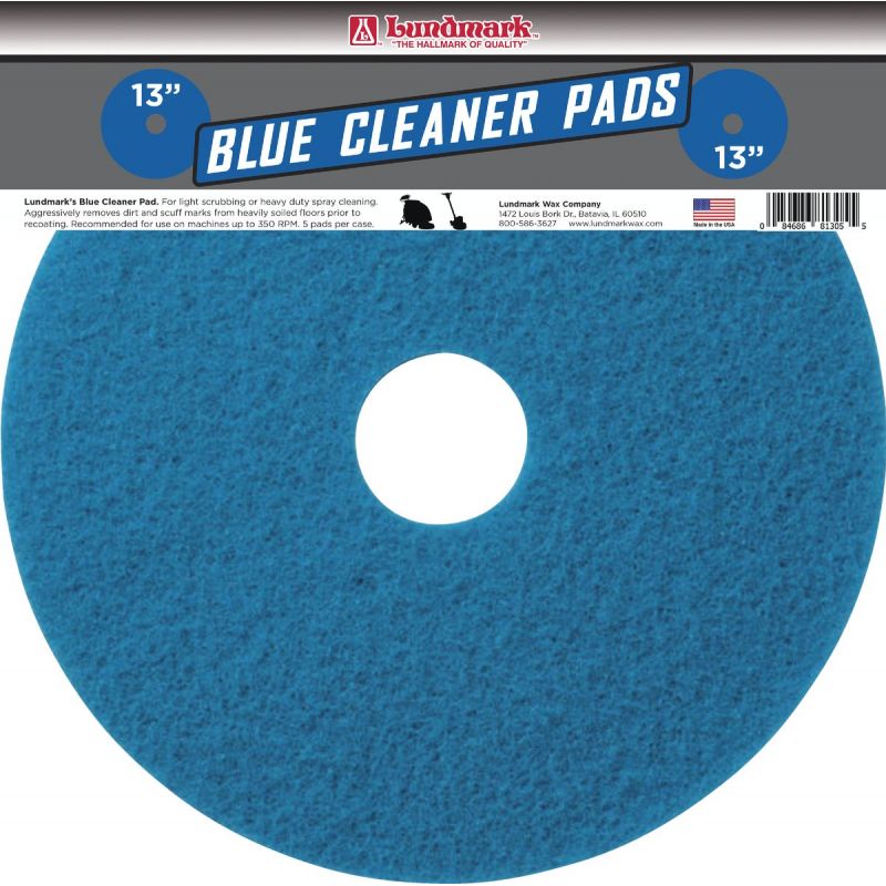 Lundmark Thick Line Blue Scrubbing Pad 13 In., Blue