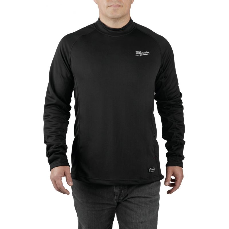 Milwaukee Workskin Heated Midweight Base Layer Shirt XL, Black, Long Sleeve