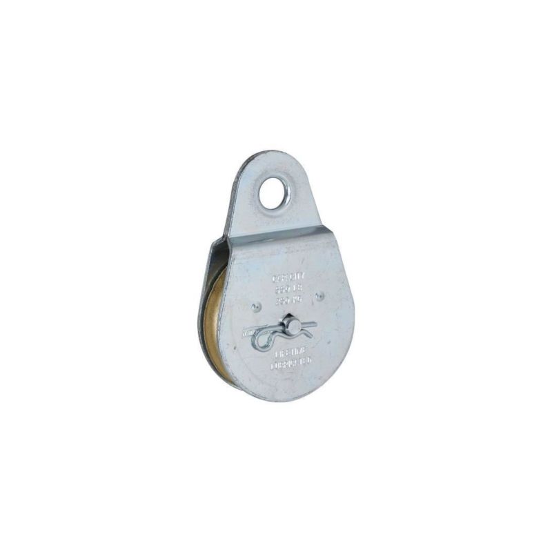 National Hardware N220-012 Pulley, 3/8 in Rope, 550 lb Working Load, 2-1/2 in Sheave, Zinc Gray