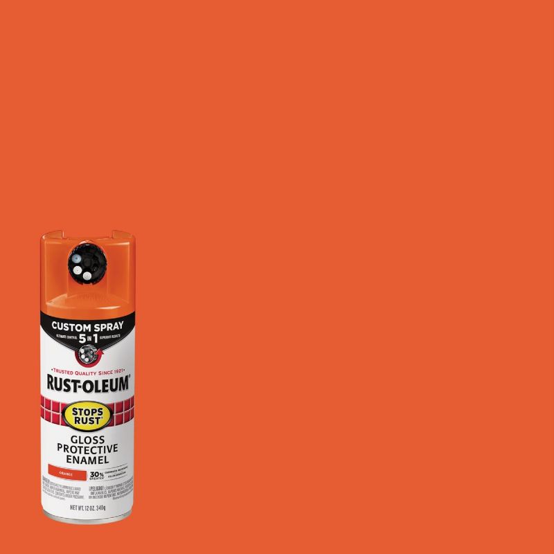 Rust-Oleum Stops Rust Custom Spray 5-In-1 Spray Paint Orange, 12 Oz.