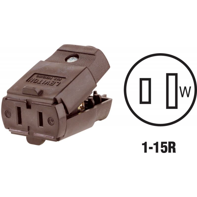 Leviton Hinged Cord Connector Brown, 15