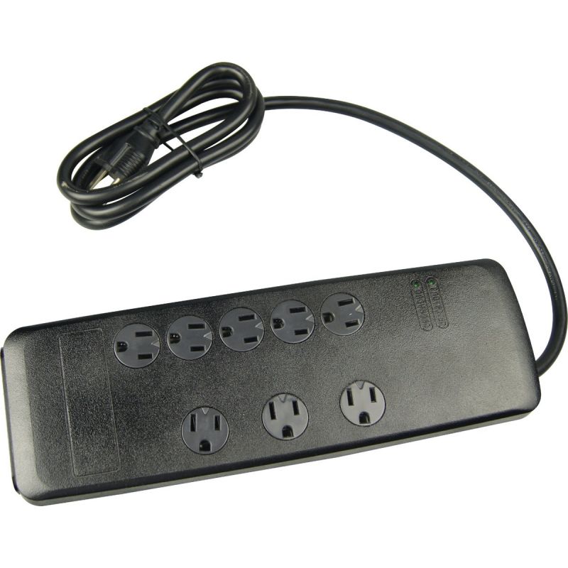 Woods Resettable Surge Protector Strip Black, 15