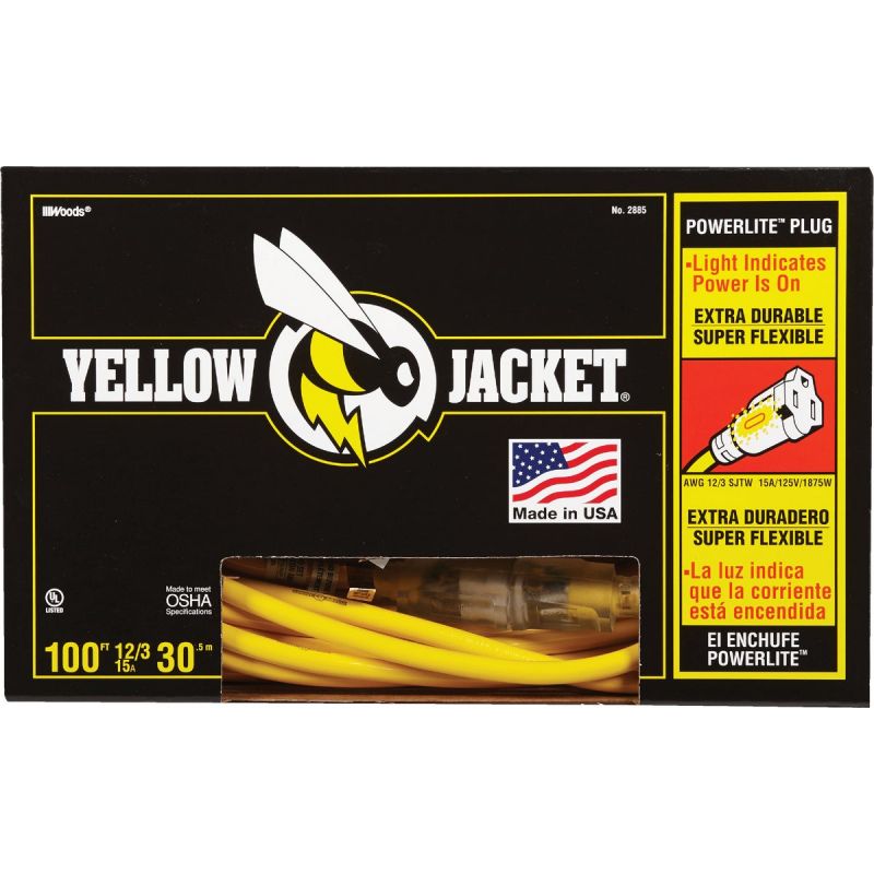 Yellow Jacket 12/3 Extension Cord Yellow, 15