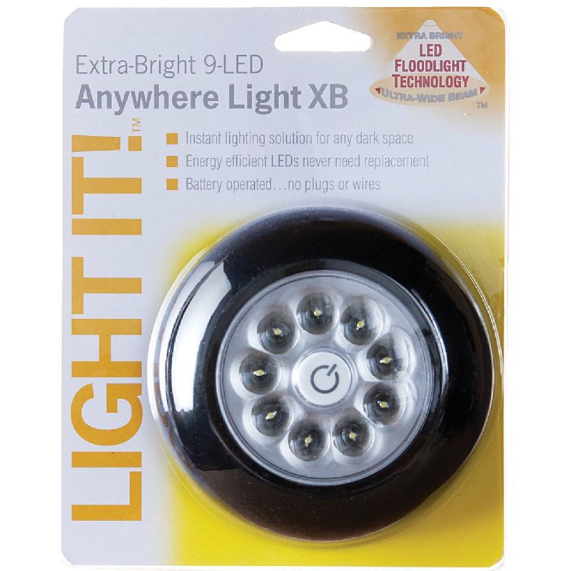 Light It Anywhere LED Battery Tap Light Black