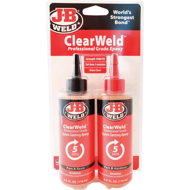 J-B Weld ClearWeld Pro Epoxy Clear, 4 Oz.