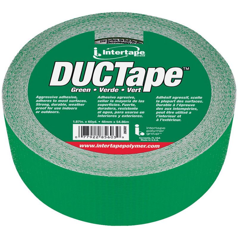 IPG 20C-GR2 Duct Tape, 60 yd L, 1.88 in W, Cloth Backing, Green Green