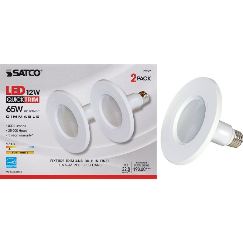 Satco Retrofit 800 Lumen LED Recessed Light Kit 5 In./6 In., White