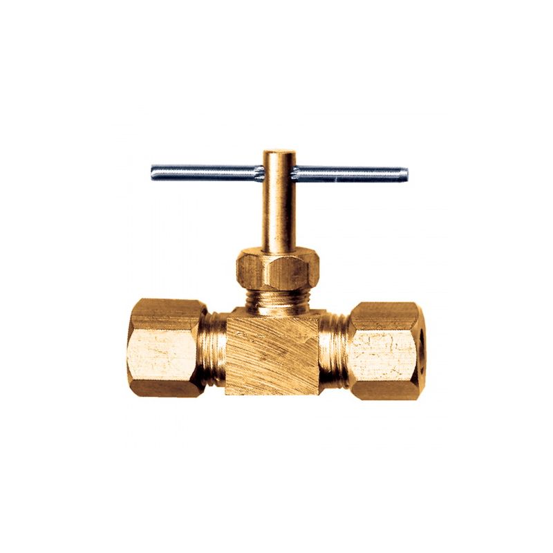 Fairview 3069-4B Needle Valve, 1/4 in Connection, Compression x Male, 150 psi Pressure, Brass Body