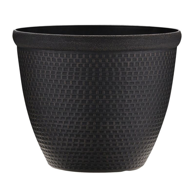 Southern Patio HDR-091578 Cromarty Planter, 10 in H, Resin, Hot Coal Hot Coal