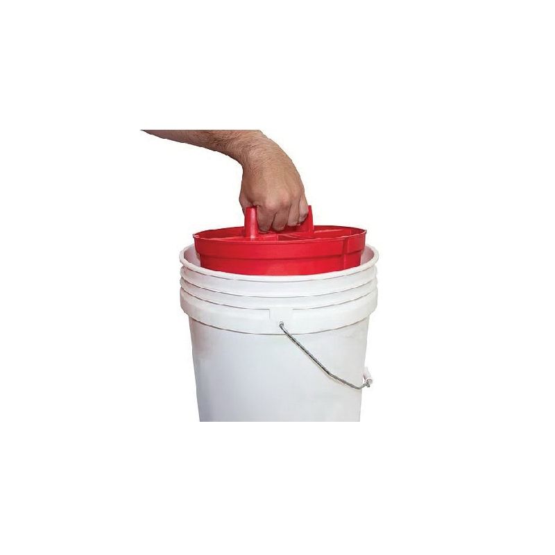 Bucket Boss 15054 Super Stacker, Plastic, Red, 10-1/2 in Dia x 6 in H Outside, 4-Compartment Red