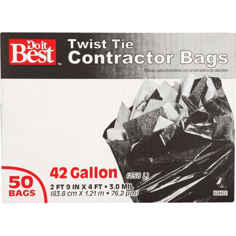 Do it Best Contractor Trash Bag 42 Gal., Black