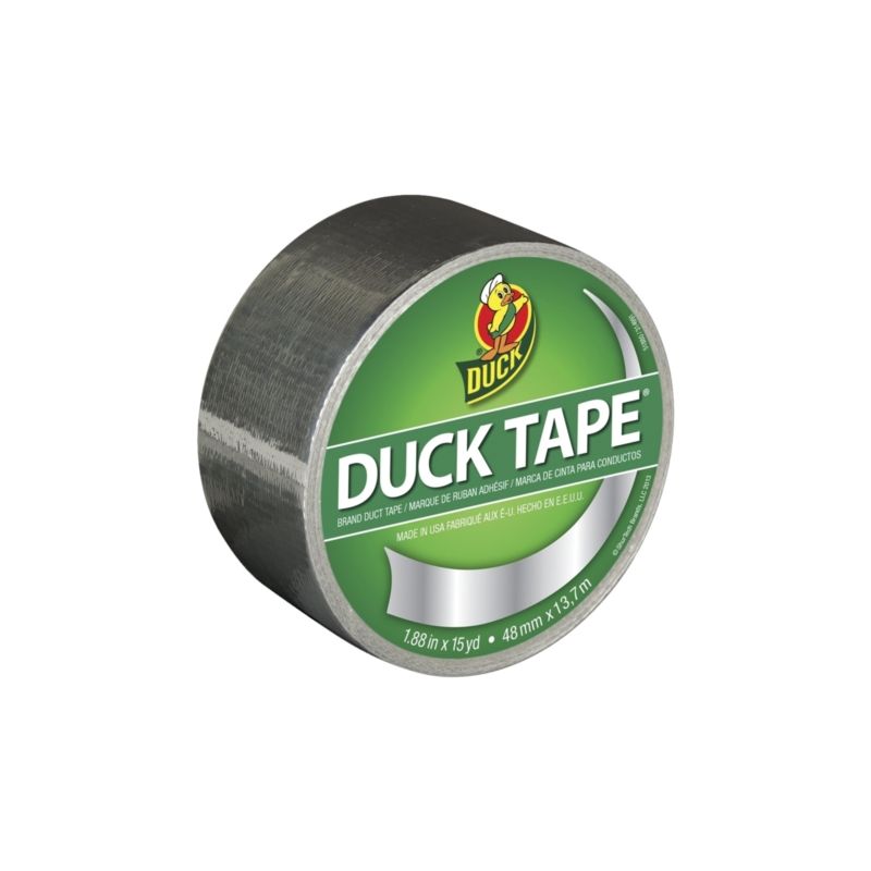 Duck 1303158 Duct Tape, 15 yd L, 1.88 in W, Vinyl Backing, Chrome Chrome