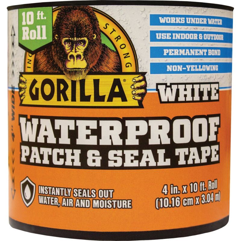 Gorilla Waterproof Patch &amp; Seal Repair Tape 4 In. X 10 Ft., White