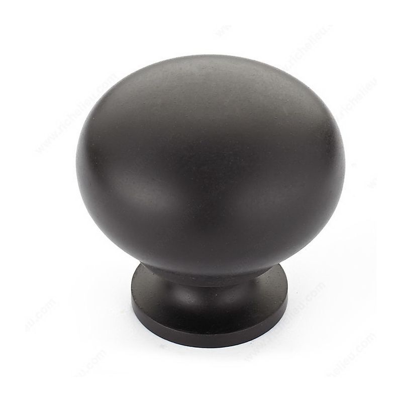 Richelieu Classic Series BP4923ORB Knob, 1-3/16 in Projection, Brass, Oil-Rubbed Bronze 1-1/4 In, Brown, Traditional