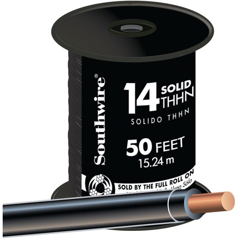 Southwire 14 AWG Solid THHN Electrical Wire Black