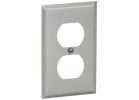 Amerelle Stamped Steel Outlet Wall Plate Brushed Nickel