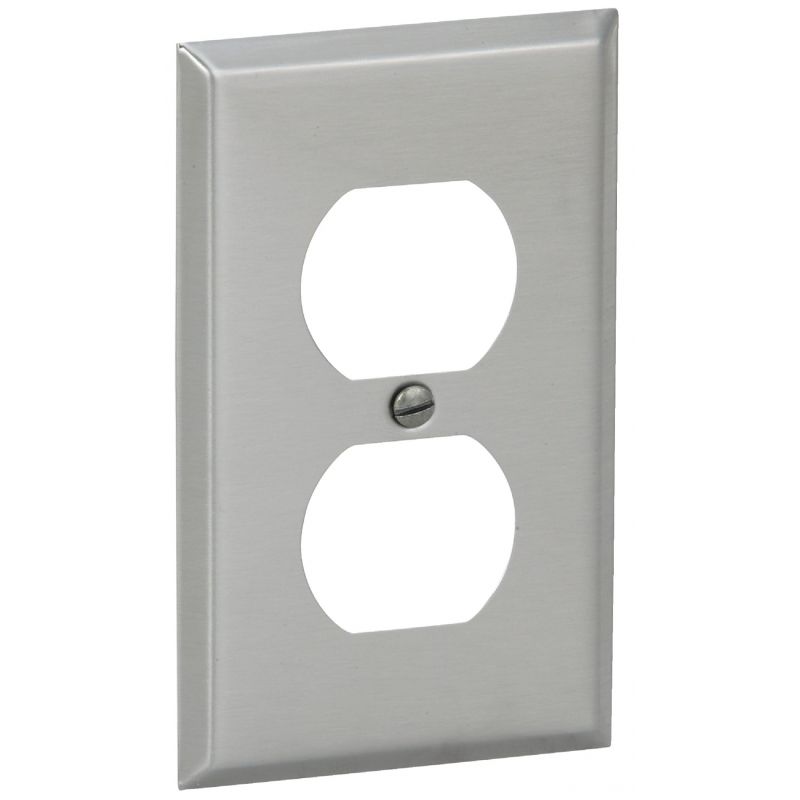 Amerelle Stamped Steel Outlet Wall Plate Brushed Nickel