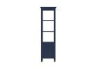Craft + Main LSBL1970 Linen Cabinet, 1-Door, 2-Shelf, Natural Wood, Chrome Aegean Blue