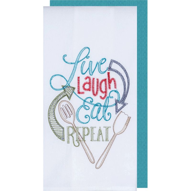 Kay Dee Designs Embroidered Kitchen Towel Print (Pack of 3)