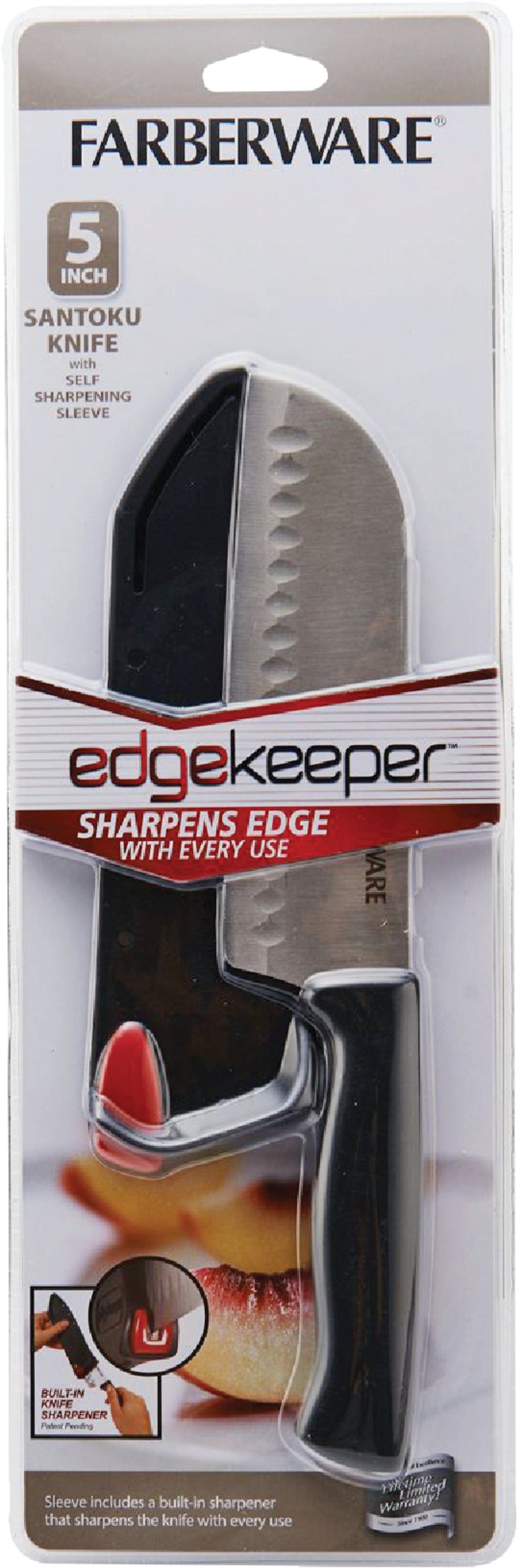 Farberware EdgeKeeper Paring Knife, with Self Sharpening Sleeve, 3-1/2 Inch
