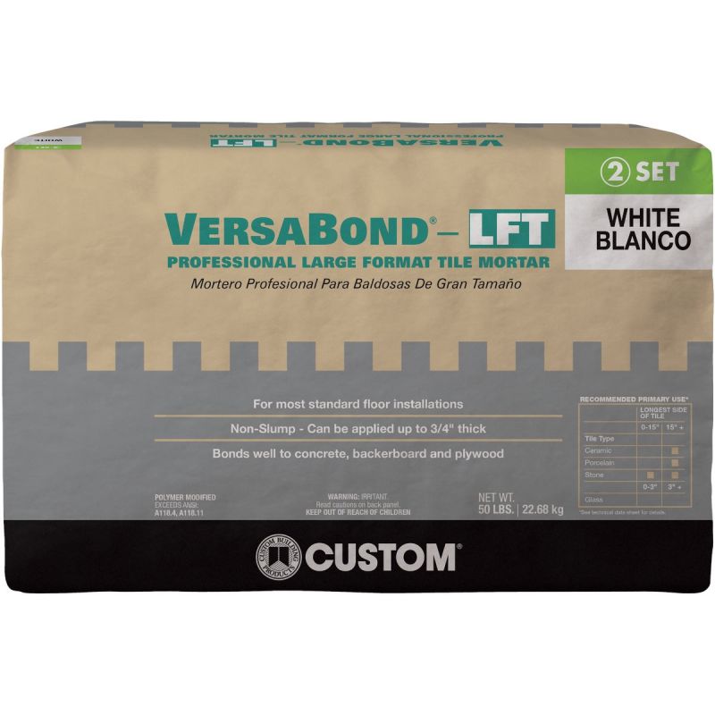 Custom Building Products VersaBond LFT Mortar 50 Lb., White