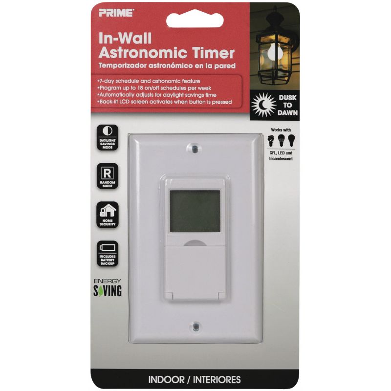 Prime In-Wall Astronomic 7-Day Timer White, 15