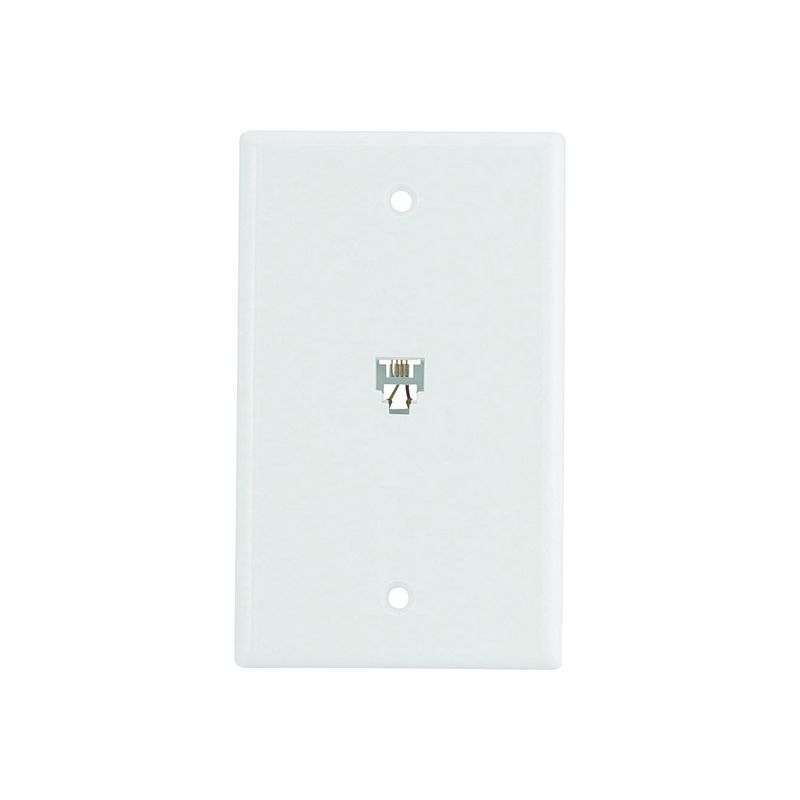 Eaton Wiring Devices 3532-4W Telephone Jack with Wallplate, Thermoplastic Housing Material, White White