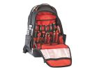 Milwaukee 48-22-8200 Jobsite Backpack, 9 in W, 24.4 in D, 15.4 in H, 35-Pocket, Nylon, Black/Red Black/Red