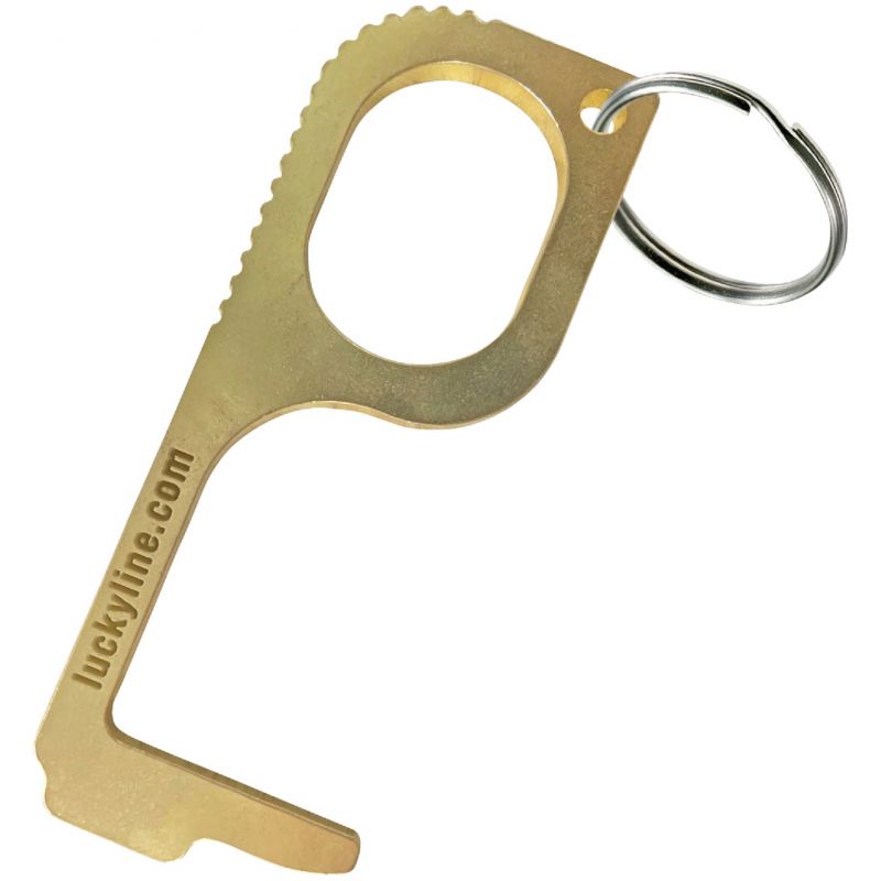 Lucky Line Touchless Door Opener Key Tool Brass