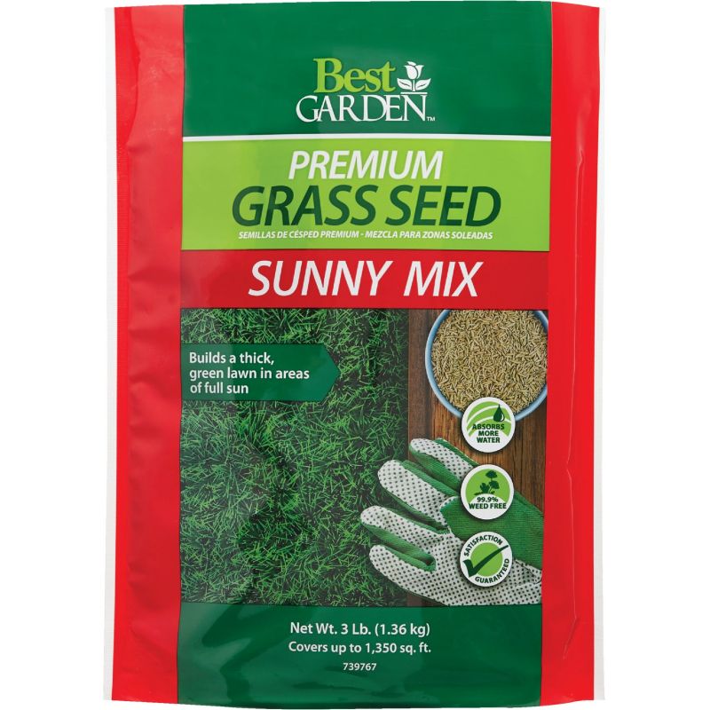 Best Garden Premium Sunny Grass Seed Fine Texture, Dark Green Color