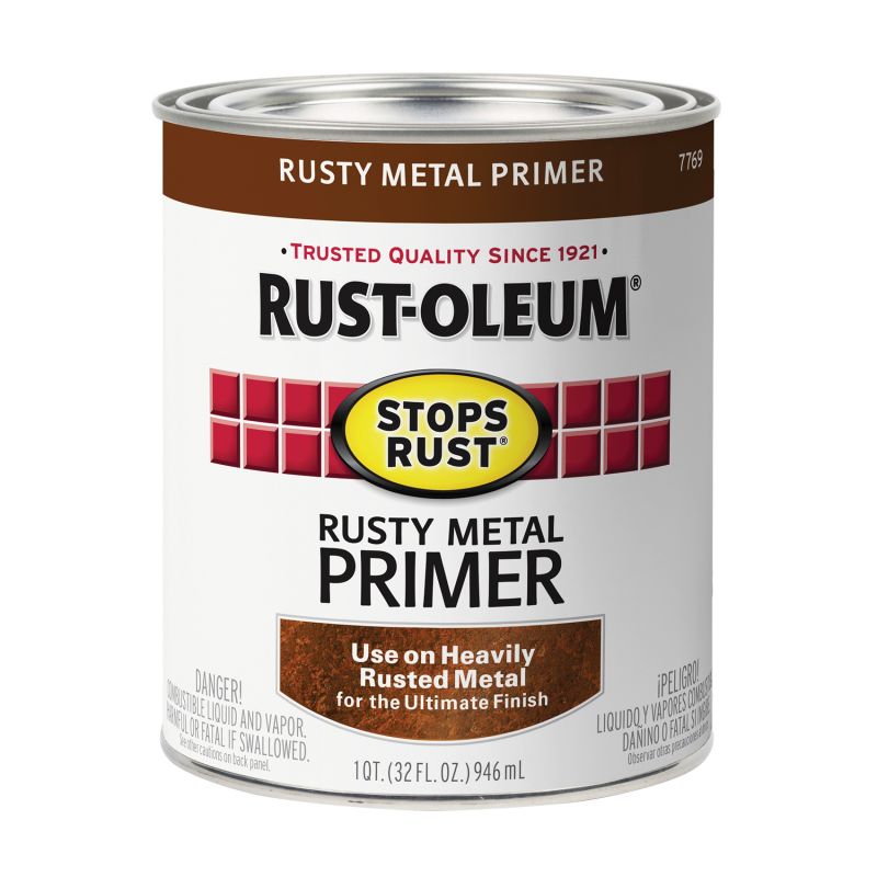 Rust-Oleum 7769502 Primer, Flat, Rusty Metal Primer, 1 qt Rusty Metal Primer