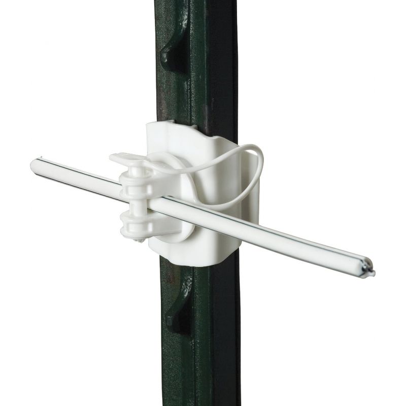 Gallagher Universal T-Post Electric Fence Insulator White, Clip-On