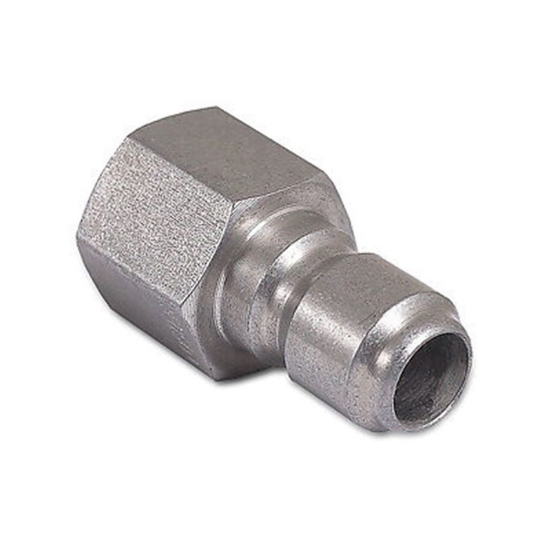 Mi-T-M AW-0017-0006 Adapter, 3/8 x 3/8 in Connection, Quick Connect Plug x FNPT, Stainless Steel, Zinc