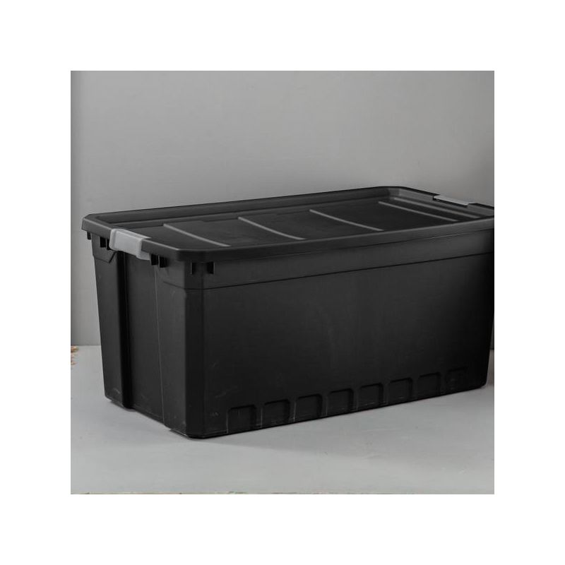 Sterilite Plastic Storage Containers 3 PC 50 Gallon Large Box Stacking Case Black