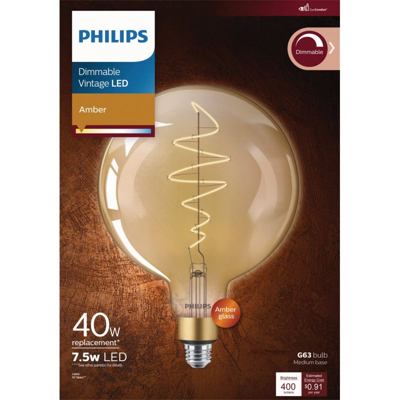 Philips Vintage G63 Medium LED Decorative Light Bulb