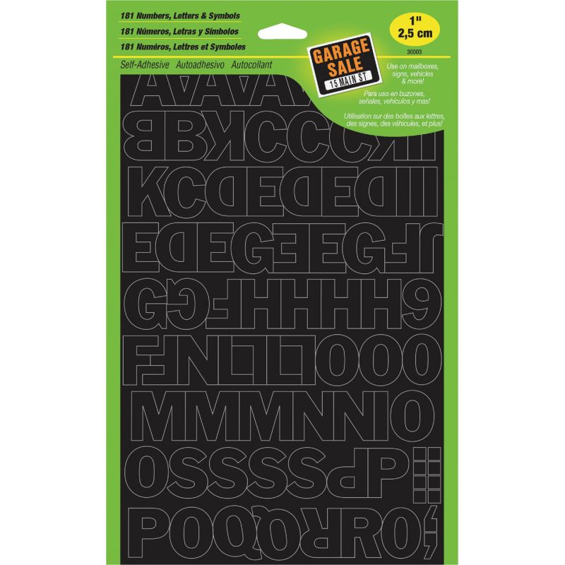 Hy-Ko Vinyl Letters, Numbers &amp; Symbols Black