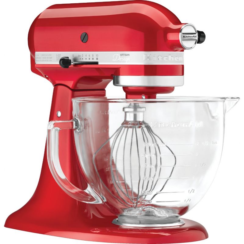 KitchenAid Artisan Series Stand Mixer With Glass Bowl Candy Apple Red