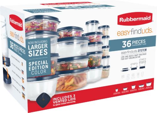 Rubbermaid® 1777165 Easy Find Lids™ Food Storage Container Set, 6-Piec –  Toolbox Supply