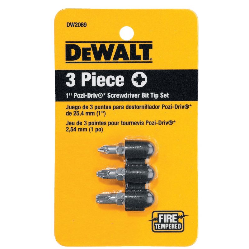 DeWalt 3-Piece Pozi-Drive Insert Screwdriver Bit Set