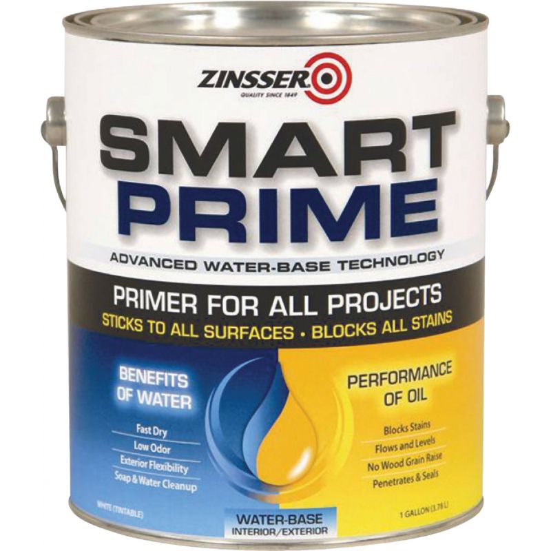 Zinsser Smart Prime Water-Base Interior/Exterior Stain Blocking Primer 1 Gal., White