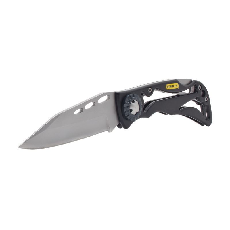 Stanley STHT10253 Pocket Knife, 4-1/8 in L Blade, Steel Blade, 1-Blade, Foldable Handle, Black/Yellow Handle 4-1/8 In