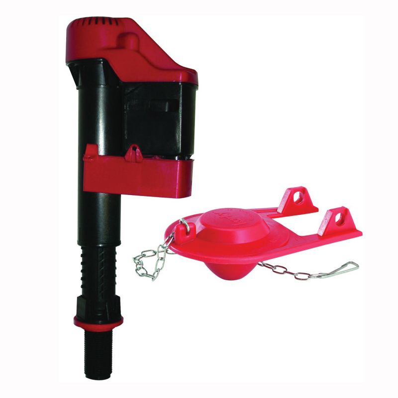 Korky 818Z Fill Valve and Flapper Kit, Rubber Body, Black/Red, Anti-Siphon: Yes Black/Red