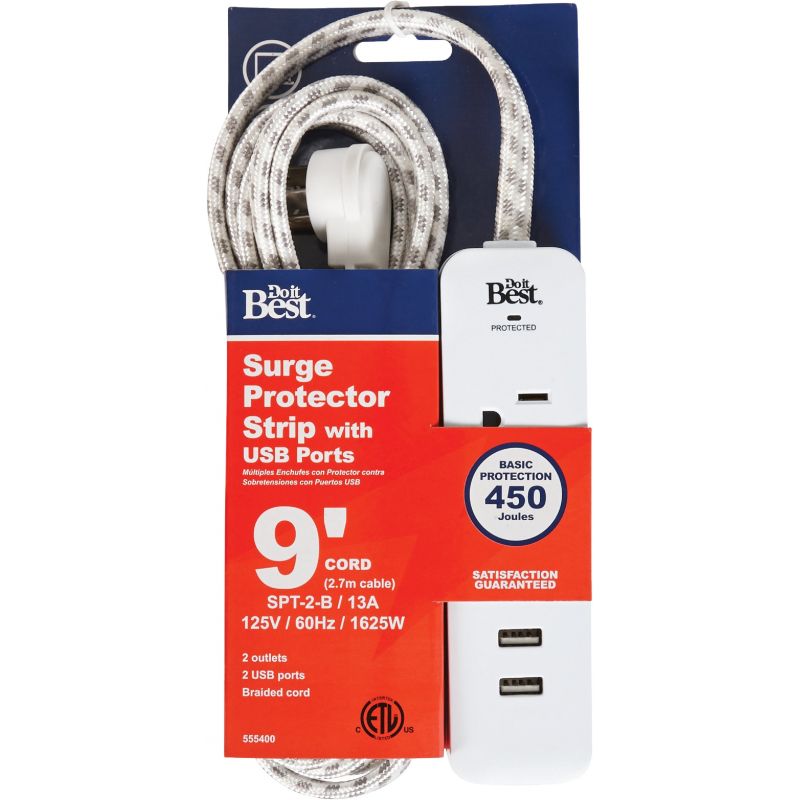 Do it Best 2-Outlet Surge Protector White, 13A