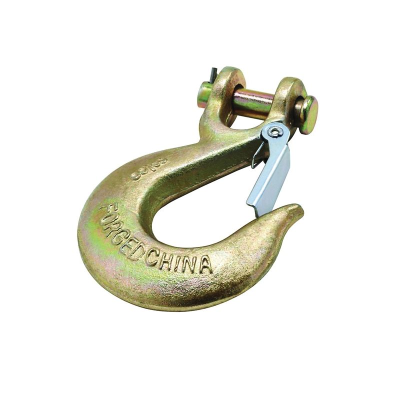 National Hardware 3256BC Series N830-318 Clevis Slip Hook with Latch, 3/8 in, 6600 lb Working Load, Steel, Yellow Chrome