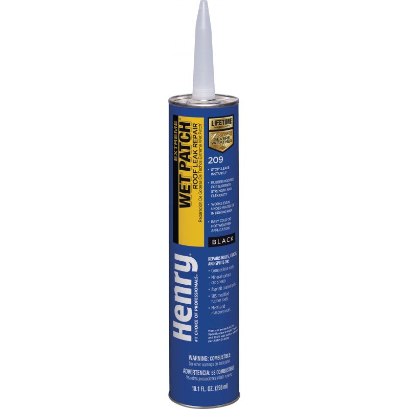 Henry Wet Patch Extreme Roofing Cement &amp; Patching Sealant 10.1 Oz., Black